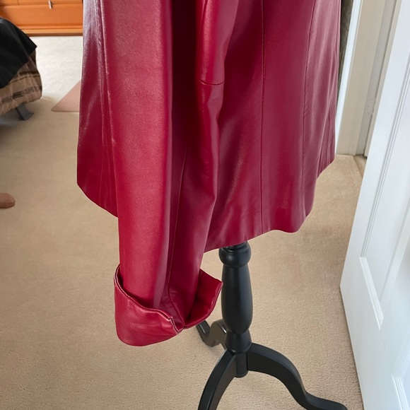 Mino collection italian red leather jacket size L, fits M - Picture 4 of 5